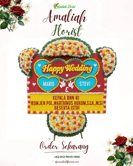 Papan Bunga Pernikahan Beo
